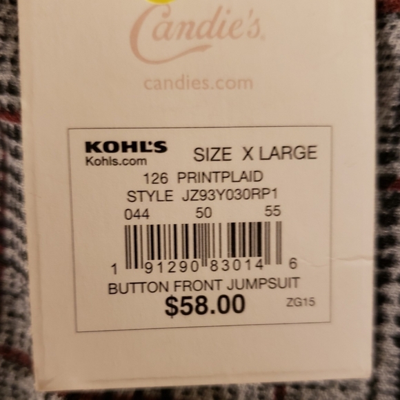 Plaid Button Front Jumpsuit - Picture 3 of 6